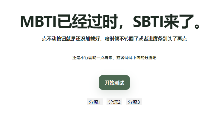 SBTI���Կ�����ҳ�����