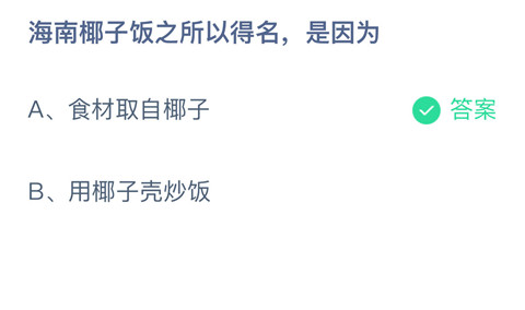 海南椰子饭之所以得名是因为？