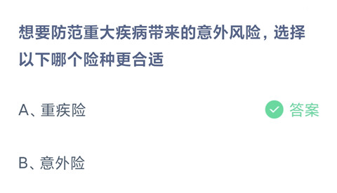 想要防范重大疾病带来的意外风险，选择以下哪个险种更合适？